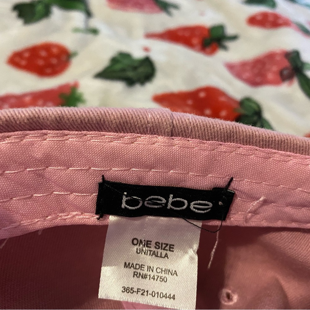 Bebe Pink Rhinestone Baseball Cap - Picture 3 of 3